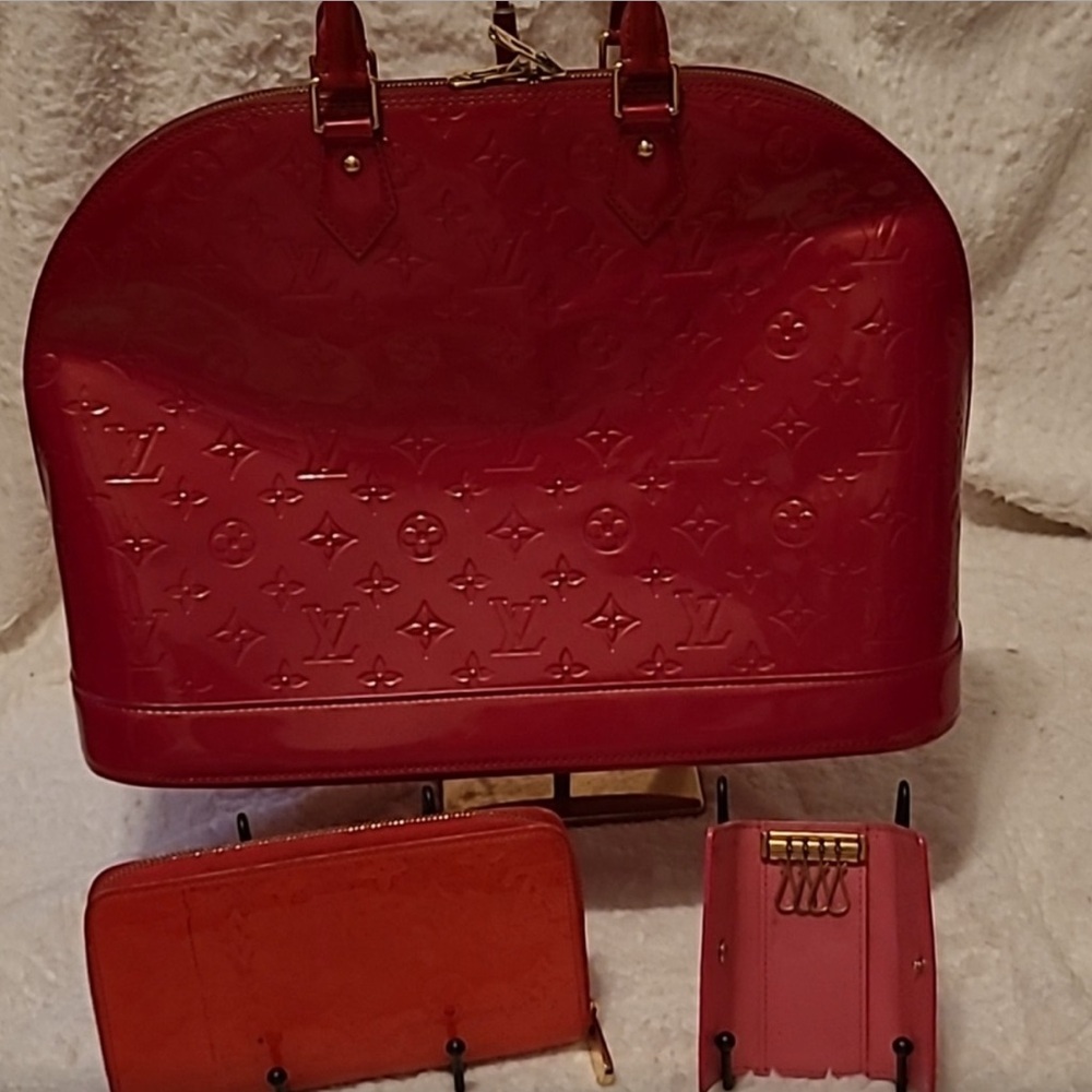 Louis Vuitton Red Vernis Alma PM Bag
